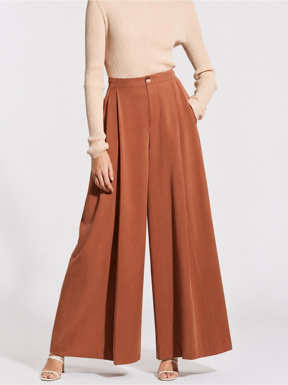 Vince Wide Leg Crop Flowy Culotte Pants Womens Size 10